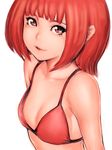  bikini_top face flat_chest fumio_(rsqkr) lips original red_eyes red_hair short_hair smile solo 