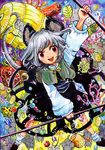  animal_ears grey_hair jewelry mouse mouse_ears mouse_tail nazrin pendant red_eyes short_hair solo tail touhou yui_(calling_dr_love_m) 