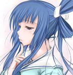  bad_id bad_pixiv_id blue_eyes blue_hair efg face highres lips long_hair mole ookami-san ryuuguu_otohime school_uniform solo twintails 