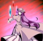  crescent_moon crystal hal_(goshujinomocha) hat long_hair moon patchouli_knowledge purple_eyes purple_hair solo touhou 