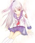  alternate_costume angel_beats! bad_id bad_pixiv_id long_hair marai_shin school_uniform serafuku silver_hair solo tenshi_(angel_beats!) yellow_eyes 