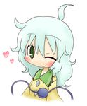  bad_id bad_pixiv_id blush chibi heart komeiji_koishi no_hat no_headwear one_eye_closed rakucat solo touhou 