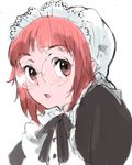  bonnet copyright_request glasses maid red_hair short_hair solo toi8 