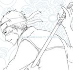  1boy fanart male male_focus monochrome namiashi_raidou naruto saji_yuhki sword weapon 