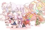  :d apron beret chibi china_dress chinese_clothes crystal demon_wings dress flandre_scarlet flying full_body hat hong_meiling izayoi_sakuya jitome koakuma long_hair looking_at_viewer maid_headdress multiple_girls open_mouth patchouli_knowledge puffy_short_sleeves puffy_sleeves remilia_scarlet running satsuki_mei_(sakuramochi) short_sleeves simple_background smile star the_embodiment_of_scarlet_devil touhou very_long_hair waist_apron white_background wings zoom_layer 
