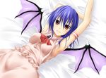  armpits bat_wings blue_hair breasts kirisaki_byakko medium_breasts older red_eyes remilia_scarlet solo touhou vampire wings 