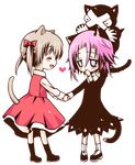  1other animal_ears cat_ears chibi crona_(soul_eater) gloves maka_albarn ragnarok_(demon_sword) sakurazawa_izumi school_uniform soul_eater twintails 