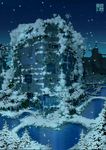  apple_inc. building highres macintosh no_humans original overgrown power_lines scenery snow tokyo_(city) tokyogenso tree water 