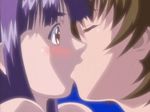  2girls animated animated_gif injuu_gakuen_la_blue_girl kiss lowres midou_miko multiple_girls yuri 