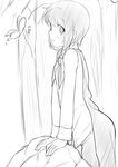  antennae blush bug butterfly cape greyscale insect looking_at_viewer monochrome nakamura_kusata rock sketch touhou wriggle_nightbug 