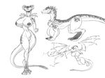  big_breasts breasts chochi dragon female fire flying looking_at_viewer nude pussy scalie solo standing wide_hips wings 