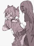  akemi_homura ass bad_id bad_pixiv_id blush clothed_sex doggystyle from_behind futa_with_female futanari hairband implied_futanari kaname_madoka long_hair magical_girl mahou_shoujo_madoka_magica monochrome mozaiku_dotto multiple_girls open_mouth sex 