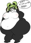  2014 areola bear big_breasts big_butt breasts butt chest_tuft chest_tutf female fur green_eyes green_hair hair long_hair mammal navel nipples obese open_mouth overweight panda pink_nipples solo tehbuttercookie tuft wide_hips 