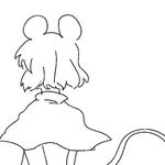  animal_ears animated animated_gif dra fleeing greyscale heart heart_tail lowres md5_mismatch monochrome mouse_ears mouse_tail nazrin smile solo tail touhou ugoira 