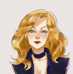  1girl black_canary blonde_hair blue_eyes dc_comics haggylagman jacket solo 