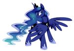  blue_fur blue_hair cutie_mark equine female feral friendship_is_magic fur hair hooves horn horse long_hair mammal my_little_pony pepooni plain_background princess_luna_(mlp) solo white_background 