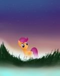  cutedementia equine female friendship_is_magic horse mammal my_little_pony night_sky pony scootaloo_(mlp) smile solo young 