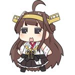  ahoge animated animated_png brown_eyes brown_hair chibi commentary kantai_collection kongou_(kantai_collection) long_hair md5_mismatch nontraditional_miko open_mouth pleated_skirt puchimasu! simple_background skirt solo ugoira_conversion white_background yuureidoushi_(yuurei6214) 