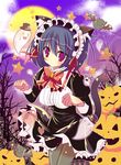  animal_ears black_hair bow cat_ears cat_tail hairband halloween jack-o'-lantern lolita_hairband official_art otome_wa_boku_ni_koishiteru otome_wa_boku_ni_koishiteru_futari_no_elder pantyhose paw_pose purple_eyes shiwasu_horio short_hair solo tail watarai_fumi 