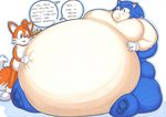  chill_dog male miles_prower morbidly_obese obese overweight prisonsuit-rabbitman sega sonic_(series) sonic_the_hedgehog tails weight_gain 