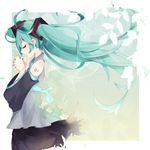 aqua_hair bad_id bad_pixiv_id closed_eyes hands_clasped hatsune_miku long_hair motsuni_(lxxe1120) necktie own_hands_together solo twintails vocaloid 