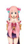  dress hair_ornament official_art onigiri_(mmorpg) open_mouth pink_hair purple_eyes shizuka_(onigiri) solo thighhighs transparent_background wakaba 