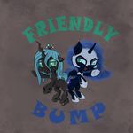  changeling cute duo english_text equine fangs female feral friendship_is_magic half-closed_eyes hi_res horn horse lunoley mammal my_little_pony nightmare_moon_(mlp) open_mouth pony queen_chrysalis_(mlp) slit_pupils text winged_unicorn wings 