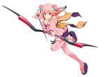  bow_(weapon) dress full_body hair_ornament official_art onigiri_(mmorpg) pink_hair purple_eyes shizuka_(onigiri) solo thighhighs transparent_background wakaba weapon 