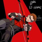  1boy 2013 arrow bow_(weapon) character_name dc_comics domino_mask male male_focus mask orange_hair red_arrow riyan roy_harper solo weapon young_justice:_invasion 