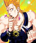  blonde_hair blue_eyes cha_kuro_(limo) drawr earrings jean_pierre_polnareff jewelry jojo_no_kimyou_na_bouken male_focus nail_polish necklace solo 