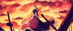  ahoge aiovia armor armored_dress artist_name artoria_pendragon_(all) blonde_hair blood dress fate/stay_night fate_(series) field_of_blades green_eyes hair_down highres long_hair planted_sword planted_weapon saber solo sword watermark weapon web_address 