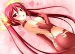  ass blush breasts haiyore!_nyaruko-san kuuko nipples red_eyes red_hair tsuda_akira twintails undressing 