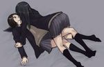  2girls amagami ayatsuji_tsukasa black_hair blush gray kurosawa_noriko seifuku socks wiori yuri 