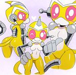  &lt;3 anthro blush breasts butt cute female frown happy hi_res looking_at_viewer machine mammal mechanical monkey multiple_poses nova nude one_eye_closed primate pussy robot smile solo sssonic2 super_robot_monkey_team_hyperforce_go 