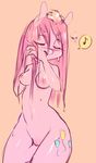  anthro anthrofied blush breasts coffeechicken cutie_mark equine eyes_closed female friendship_is_magic fur hair horse long_hair mammal my_little_pony nipples nude pink_fur pink_hair pinkamena_(mlp) pinkie_pie_(mlp) plain_background pony pussy solo 