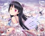  bicolored_eyes black_hair edogawakid flowers gokou_ruri long_hair ore_no_imouto_ga_konna_ni_kawaii_wake_ga_nai petals 