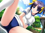  berochu black_hair bloomers blue_eyes game_cg gym_uniform nakano_sora twintails 