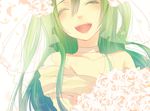  close flowers green_hair hatsune_miku inago long_hair vocaloid wedding_attire 