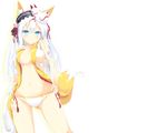  animal_ears bikini foxgirl long_hair nibiiro_shizuka original swimsuit tail white 