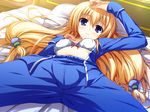  akatsuki_no_goei blonde_hair blue_eyes bra game_cg kurayashiki_tae long_hair tomose_shunsaku underwear 