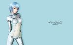  3d ayanami_rei blue blue_hair bodysuit ikedan neon_genesis_evangelion red_eyes short_hair skintight 