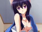  animal_ears blush breasts catgirl cleavage himari omamori_himari 