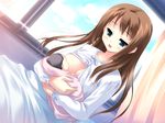  breasts game_cg harukazedori_ni_tomarigi_wo_2nd_story kawakoshi_saeko shirt_lift 