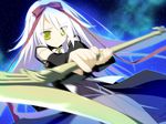  hoshizora_no_memoria long_hair mare_s_ephemeral ribbons scythe weapon white_hair yellow_eyes 