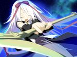  crying hoshizora_no_memoria long_hair mare_s_ephemeral ribbons scythe tears weapon white_hair 