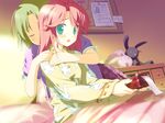  bed crying game_cg green_eyes hoshizora_no_memoria kogasaka_chinami pajamas pink_hair shida_kazuhiro 