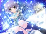  brown_eyes nagato_yuki panties seifuku short_hair snow suzumiya_haruhi_no_yuutsu underwear yukinon 