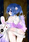  7a61 absurdres against_tree ass bad_id bad_pixiv_id blue_eyes blue_hair blush colorized date_a_live derivative_work from_behind highres leaning_on_object looking_back see-through tree tsunako wet wet_clothes yoshino_(date_a_live) yoshinon 