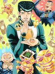  coin gakuran harvest_(stand) higashikata_jousuke jojo_no_kimyou_na_bouken male_focus money multiple_boys nijimura_okuyasu nora_(act2) school_uniform stand_(jojo) yanguu_shigekiyo 