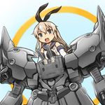  bare_shoulders blonde_hair elbow_gloves gloves gundam gundam_unicorn kantai_collection komase_(jkp423) lowres neo_zeong rensouhou-chan shimakaze_(kantai_collection) 